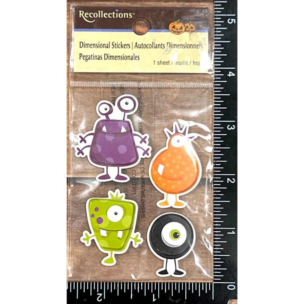 224557 Recollections Dimensional Monster Stickers Pack Halloween